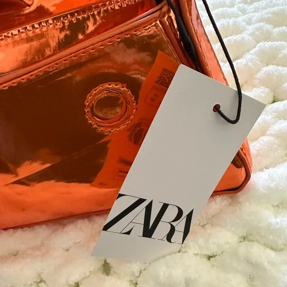 NWT ZARA minimal bag in orange silver - Picture 4 of 5